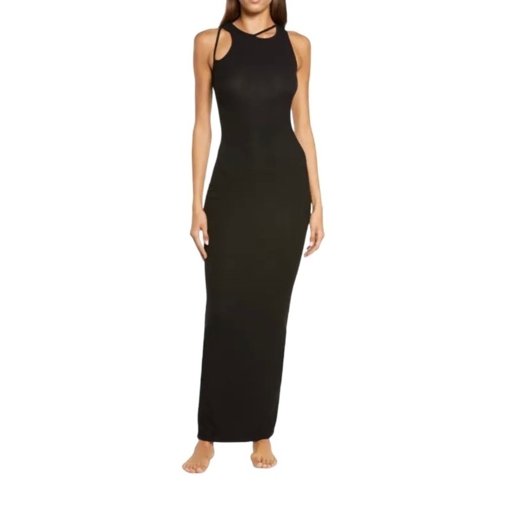 SKIMS Onyx Soft Lounge Rib Cutout Nightgown SZ. XL​​​​​​​​​​